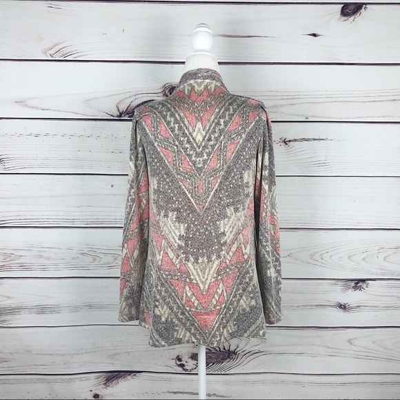 Blu Pepper Pink & Gray Western Open Cardigan Small - Picture 6 of 8